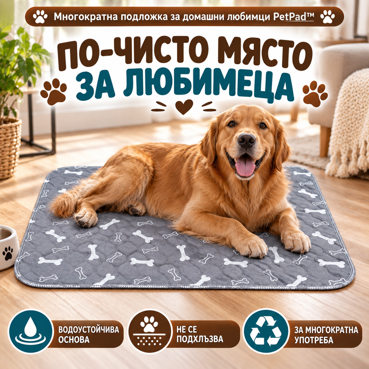 Многократна Подложка За Домашни Любимци PetPad™